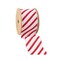 LaRibbons 2 1/2" Wired Ribbon | Red/White Stripe | 10 Yard Roll